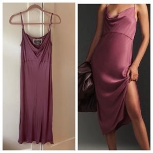 Anthropologie Bias Slip Dress in Plum